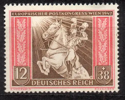 Deutsches Reich, Mi-Nr. 822 **, Europäischer Postkongress