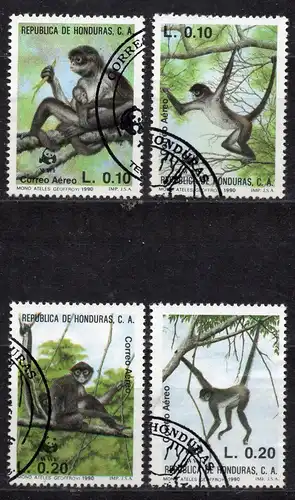 Honduras, Mi-Nr. 1084 - 1087 gest., kompl., Affen - WWF