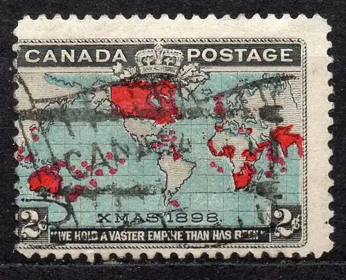 Kanada, Mi-Nr. 74 c gest., Einführung des Penny-Portos - Landkarte des britischen Weltreichs