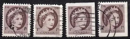 Kanada, Mi-Nr. 290 A, E u, F or + F ur gest., Königin Elisabeth II.