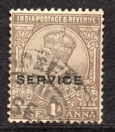 Indien, Dienstmarke Mi-Nr. 65 gest., König Georg V.