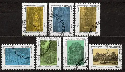 Kambodscha, Mi-Nr. 1612 - 1618 gest., kompl., Ruinen der Tempelanlage Tonle Bati