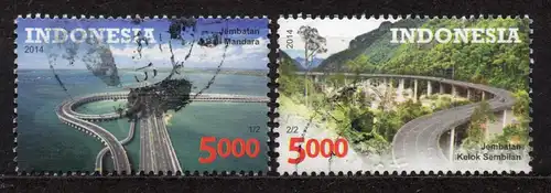 Indonesien, Mi-Nr. 3164 - 3165 gest., kompl., Brücken