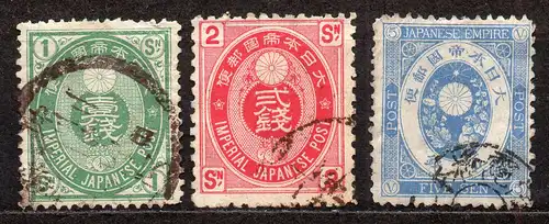Japan, Mi-Nr. 57 - 59 gest., kompl., Koban