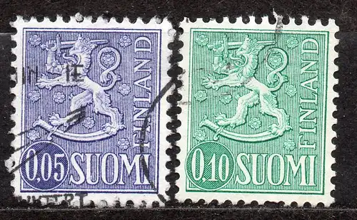 Finnland, Mi-Nr. 556 x I + 557 x I gest., Wappenlöwe