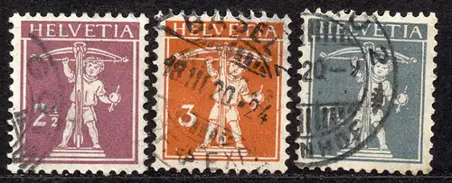 Schweiz, Mi-Nr. 136, 137 + 138 II gest., Tellknabe