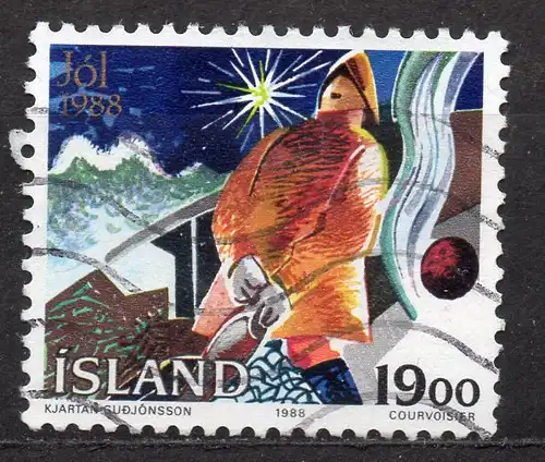 Island, Mi-Nr. 695 gest., Weihnachten 1988