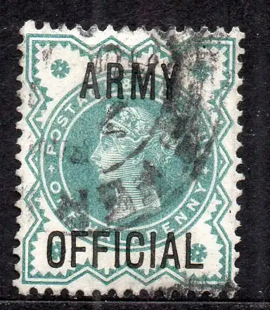 Großbritannien, Dienstmarke Kriegsministerium Mi-Nr. 10 gest., Königin Viktoria