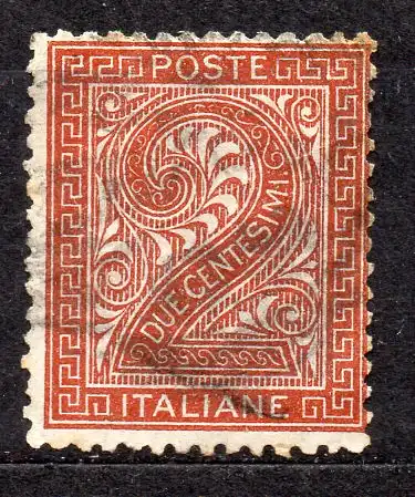 Italien, Mi-Nr. 24 gest., Ziffernzeichnung