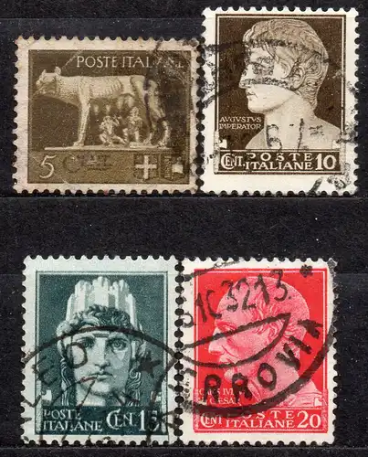 Italien, Mi-Nr. 299, 301, 302 x + 303 gest., Freimarken "Serie Imperiale"