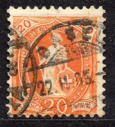 Schweiz, Mi-Nr. 58 D gest., Stehende Helvetia