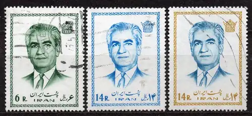 Iran, Mi-Nr. 1539, 1543 + 1571 gest., Mohammad Reza Schah Pahlavi