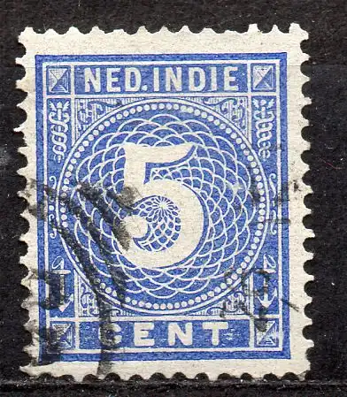 Niederländisch-Indien, Mi-Nr. 22 gest., Ziffernzeichnung