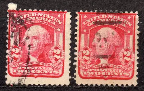 USA, Mi-Nr. 153 I + 153  II gest., George Washington