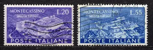 Italien, Mi-Nr. 837 - 837 gest., kompl., Wiederaufbau des Klosters Monte Cassino