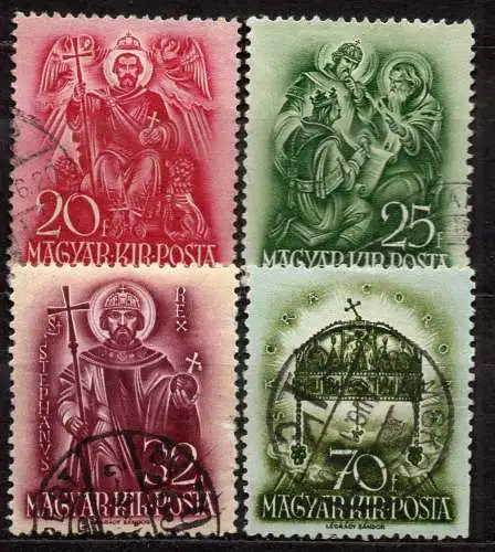 Ungarn, Mi-Nr. 558, 559, 561 + 564 gest., 900. Todestag des heiligen Stephan