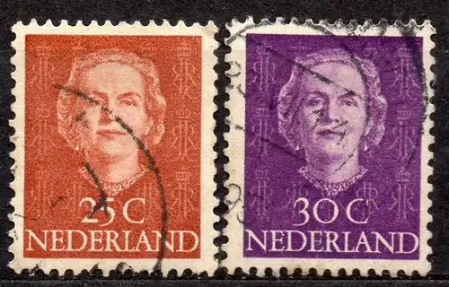 Niederlande, Mi-Nr. 532 + 533 gest., Königin Juliana