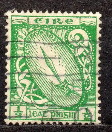 Irland, Mi-Nr. 40 gest., Wz 1, Nationale Symbole