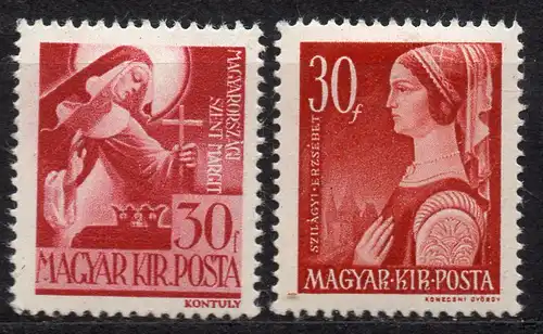 Ungarn, Mi-Nr. 753 + 756 *, Berühmte Ungarinnen