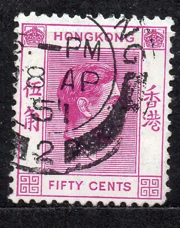 Hongkong, Mi-Nr. 153 gest., König Georg VI.