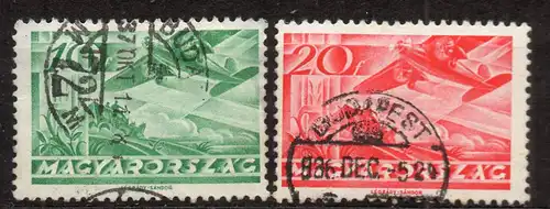 Ungarn, Mi-Nr. 528 + 529 gest., Flugpostmarken