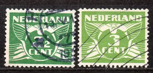 Niederlande, Mi-Nr. 175 E a + 176 E gest., Freim. "Fliegende Taube"