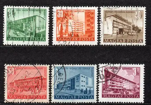 Ungarn, Mi-Nr. 1186 - 1191 gest., kompl., Bauten des Fünfjahresplanes