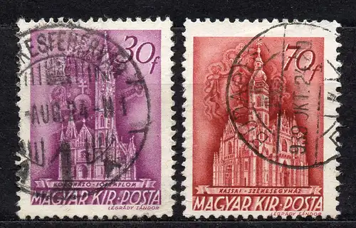 Ungarn, Mi-Nr. 607 + 611 gest., Die Kirche in Ungarn