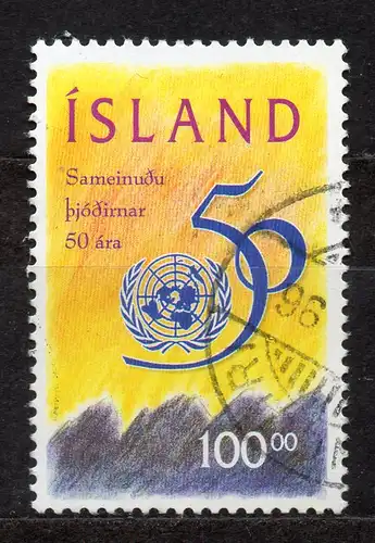 Island, Mi-Nr. 837 gest., 50Jahre UNO