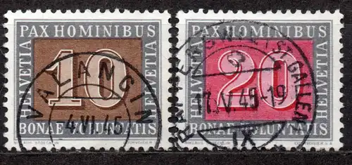 Schweiz, Mi-Nr. 448 + 449 gest., Waffenstillstand in Europa