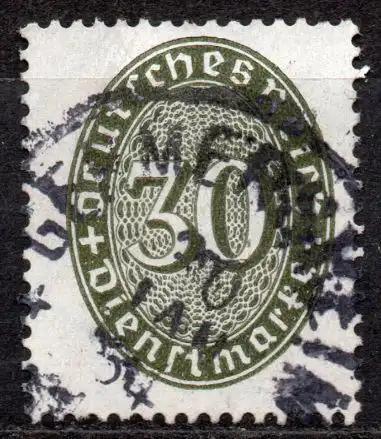Deutsches Reich, Dienstmarke Mi-Nr. 120 gest., Wertziffer im Oval