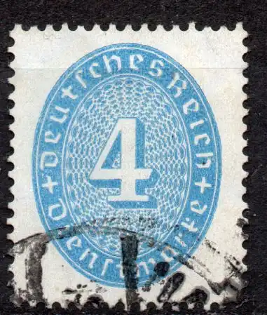 Deutsches Reich, Dienstmarke Mi-Nr. 127 gest., Wertziffer im Oval