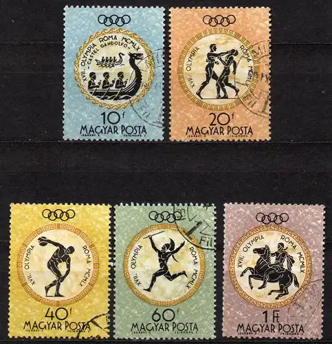 Ungarn, Mi-Nr. 1686 u. a. gest., Olympische Sommerspiele Rom 1960
