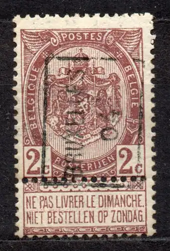 Belgien, Mi-Nr. 60 V ** , Vorausentwertung, Staatswappen