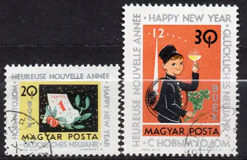 Ungarn, Mi-Nr. 1983 + 1984 gest., Neujahr