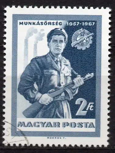 Ungarn, Mi-Nr. 2314 gest., 10 Jahre Arbeiterwache