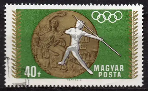 Ungarn, Mi-Nr. 2477 gest., Ungarische Medaillengewinner bei den Olympische Sommerspiele Mexiko 1968