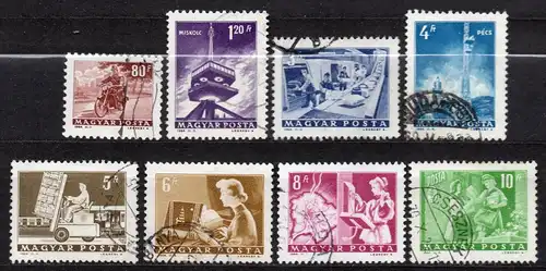 Ungarn, Mi-Nr. 2009 - 2016 gest., kompl., Post- und Fernmeldewesen