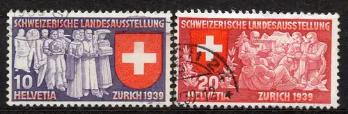 Schweiz, Mi-Nr. 335 + 336 gest., Schweizerische Landesausstellung Zürich