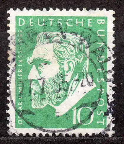 BRD, Mi-Nr. 209 gest., Oskar von Miller