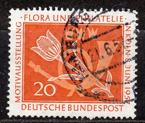 BRD, Mi-Nr. 254 gest., Briefmarkenausstellung "Flora und Philatelie" Köln