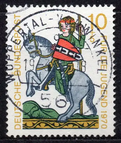 BRD, Mi-Nr. 612 gest., Rand unten, Jugend 1970, Minnesänger