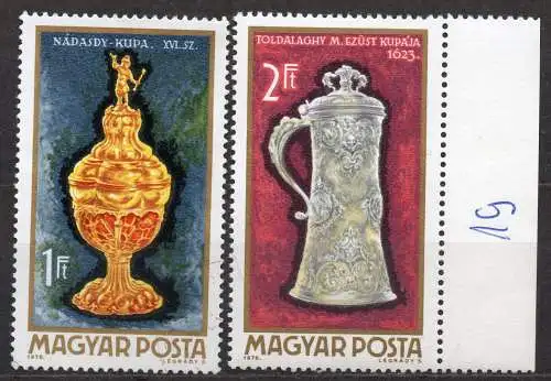 Ungarn, Mi-Nr. 2627 + 2629 **, Goldschmiedekunst