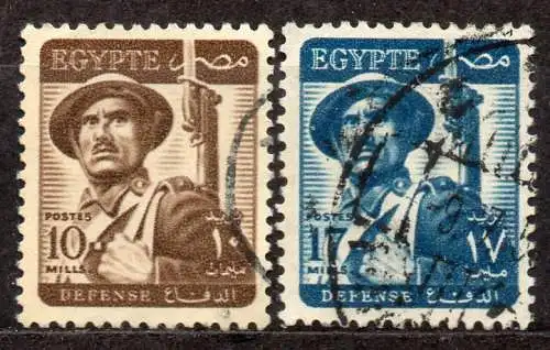 Ägypten - Königreich, Mi-Nr. 400 + 402 gest., Soldat