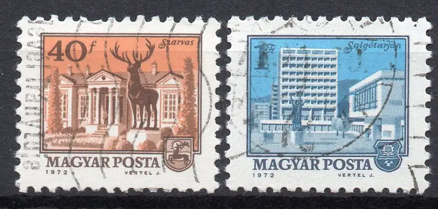 Ungarn, Mi-Nr. 2825 - 2826 gest., kompl., Stadtbilder