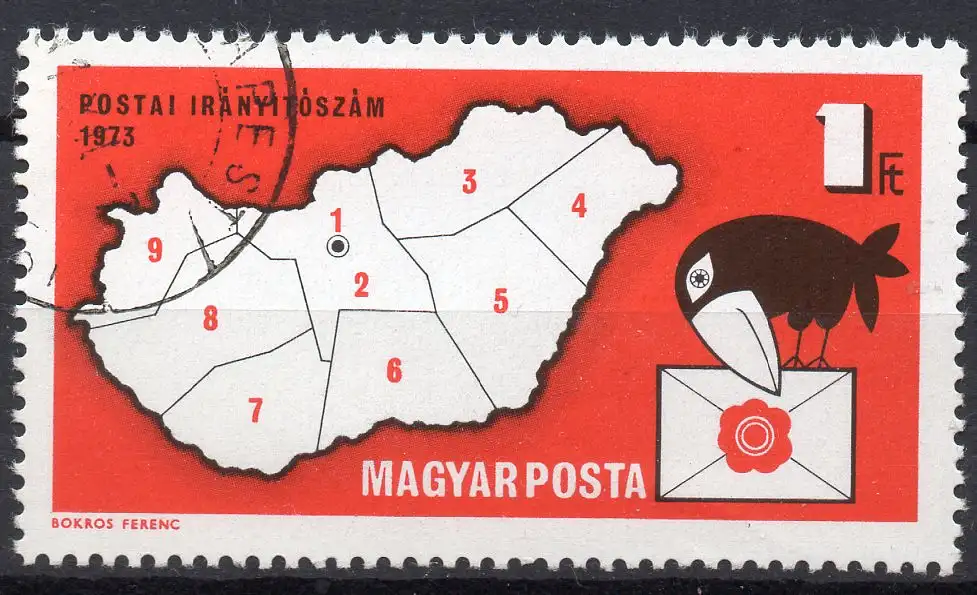 Ungarn, Mi-Nr. 2831 gest., Einführung der Postleitzahlen