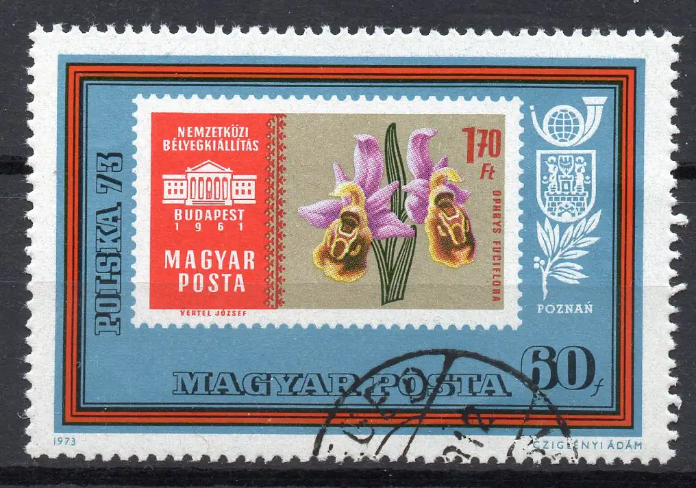 Ungarn, Mi-Nr. 2866 gest., BM-Ausstellungen IBRA München + Phil. Weltausstellung POLSKA 73