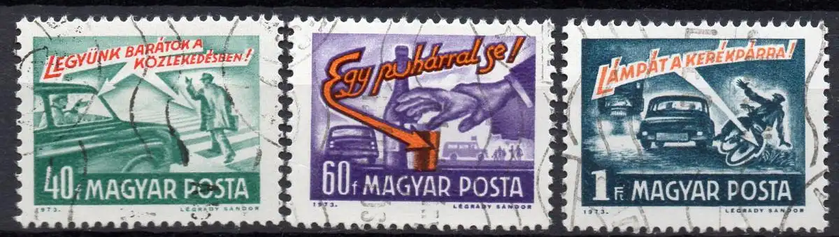 Ungarn, Mi-Nr. 2894 - 2896 gest., kompl., Verkehrserziehung