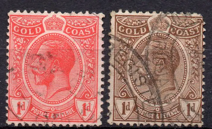 Ghana - Goldküste, Mi-Nr. 63 + 76 gest., König Georg V.