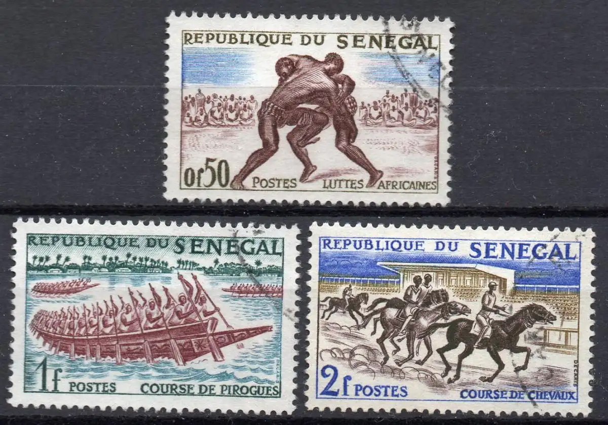 Senegal, Mi-Nr. 245, 246 + 247 gest., Sport